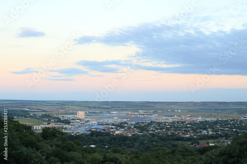 View of Goryachevodsk village from observation deck near Proval Lake. Pyatigorsk  Russia