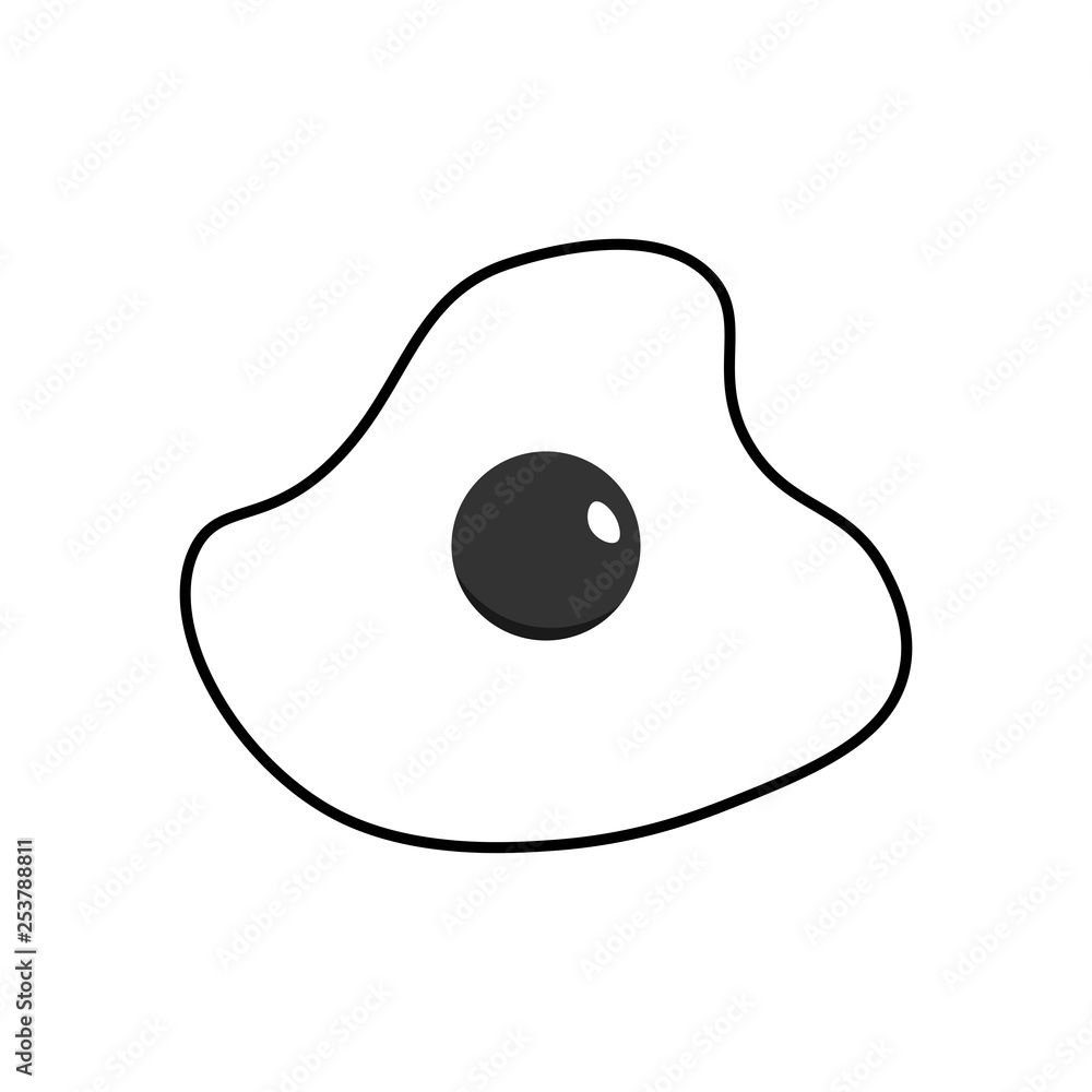 Fried egg vector icon, food symbol. Simple, flat design for web or mobile app Fried egg vector icon, food symbol. Simple, flat design for web or mobile app