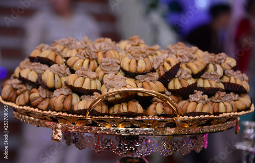 Moroccan biscuits are served with tea. Moroccan biscuits are offered at the wedding and Eid al-Fitr. cookies morocco