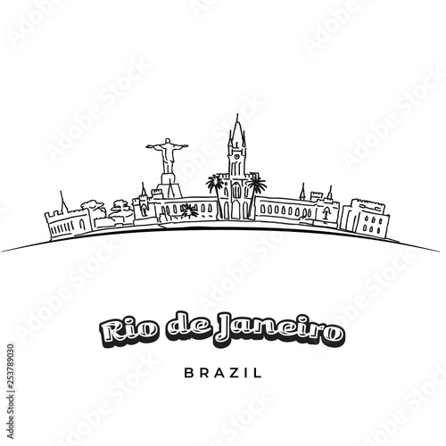 Rio de Janeiro panorama drawing