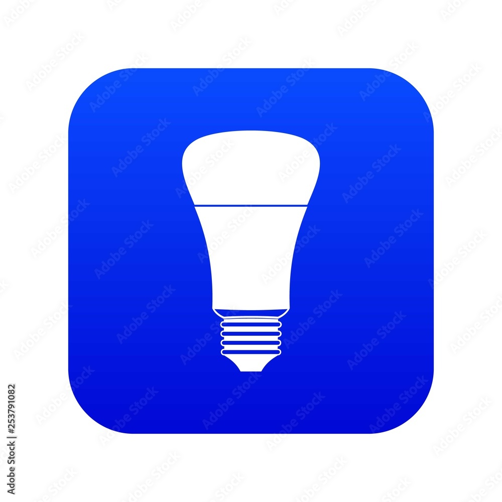 Led bulb icon digital blue for any design isolated on white vector illustration Led bulb icon digital blue for any design isolated on white vector illustration