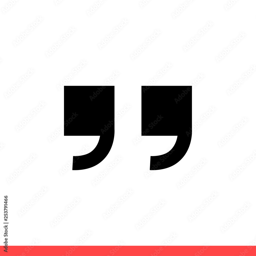 Quote vector icon, text symbol. Simple, flat design for web or mobile app Quote vector icon, text symbol. Simple, flat design for web or mobile app