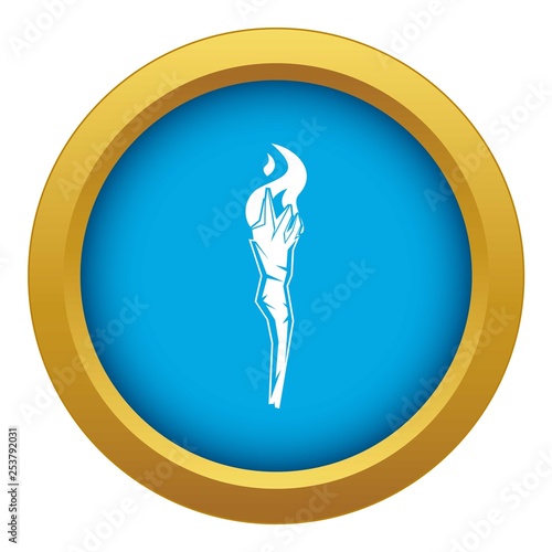Torch icon blue vector isolated on white background for any design