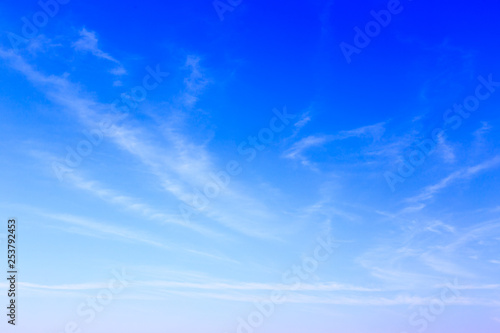 Blue sky background and white clouds in sunny day before sunset with skyspace photo