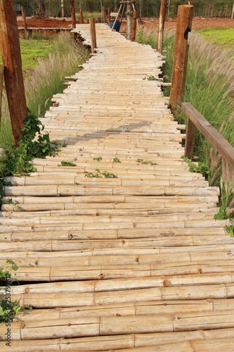 Bridge over a cannal in countryside   Thailand