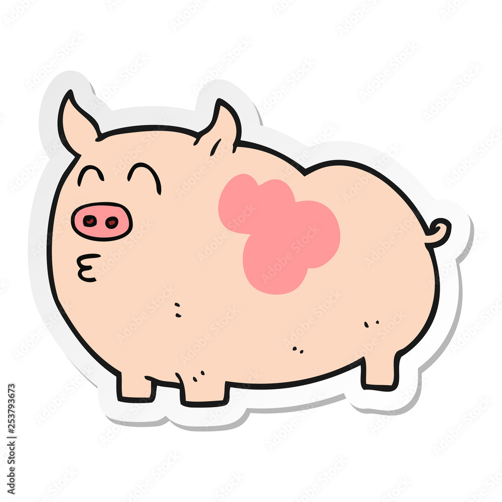 sticker of a cartoon pig sticker of a cartoon pig