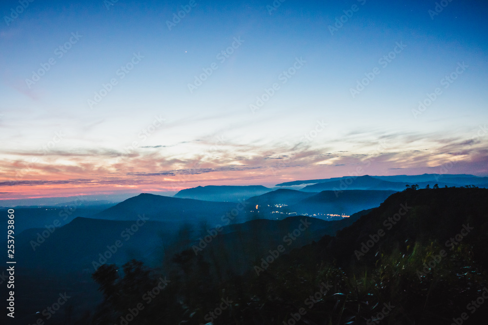 sunrise in the mountains