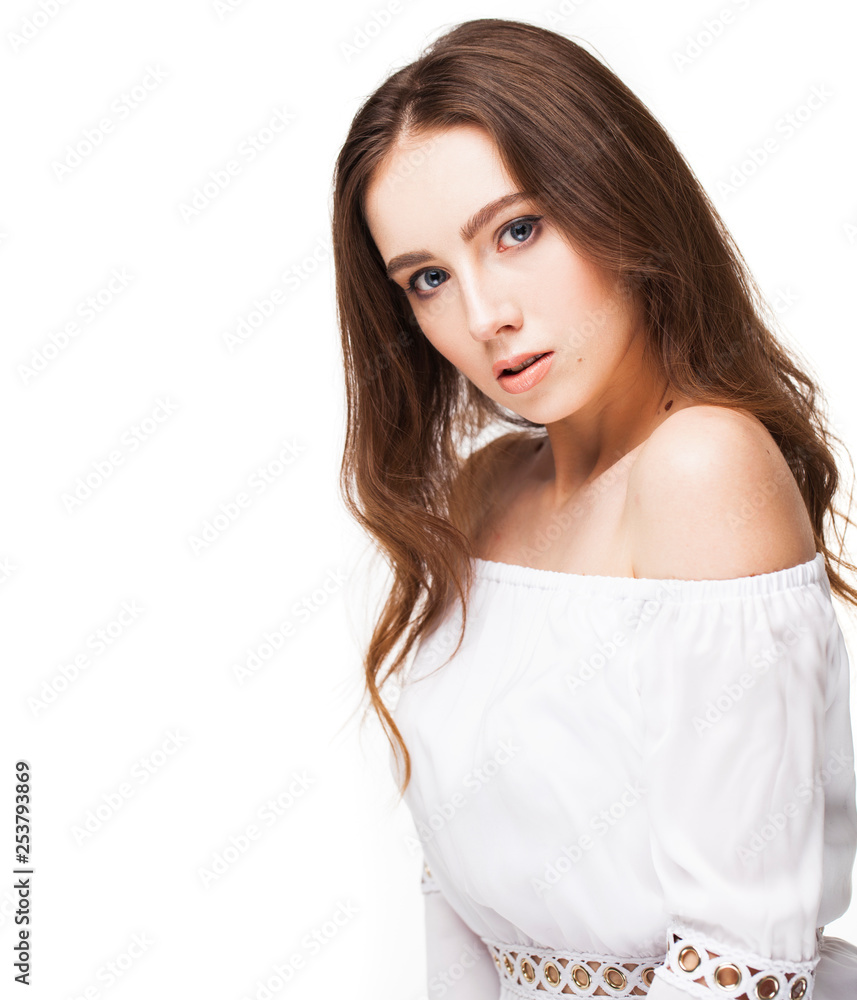 Portrait close up of young beautiful woman Portrait close up of young beautiful woman