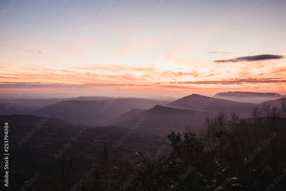 sunset in the mountains sunset in the mountains