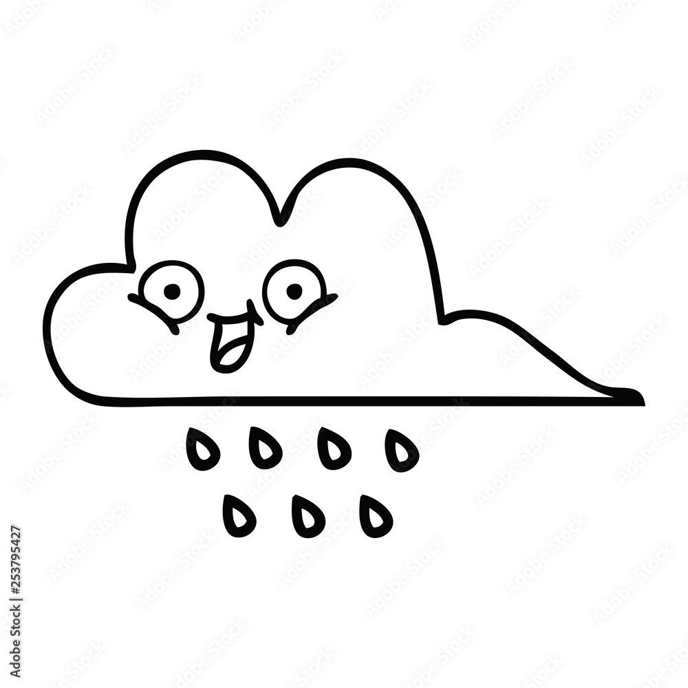 line drawing cartoon rain cloud line drawing cartoon rain cloud