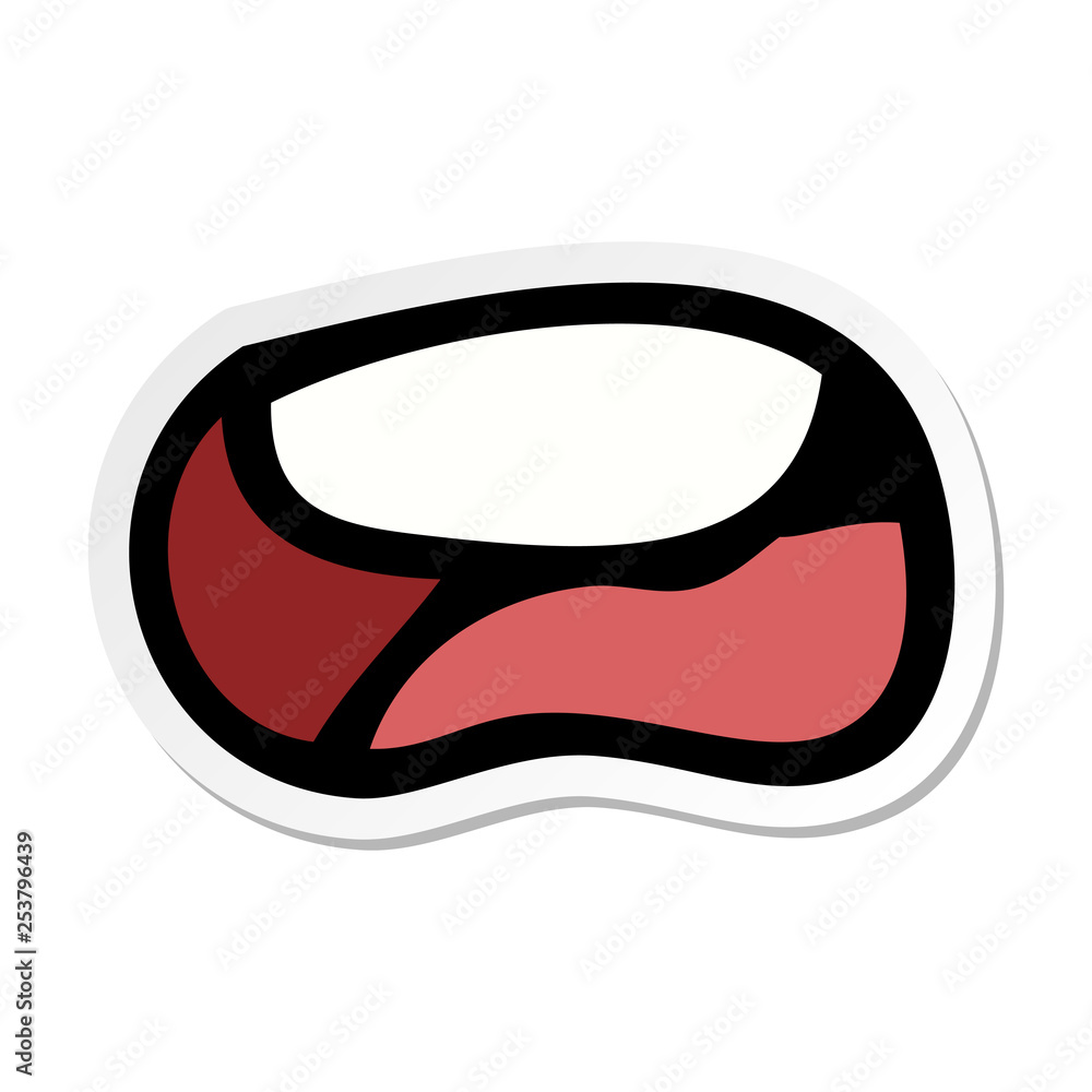 sticker of a cartoon unhappy mouth sticker of a cartoon unhappy mouth
