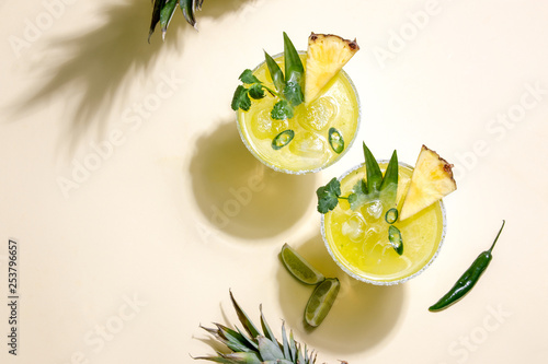 Pineapple jalapeno margarita summer cocktail