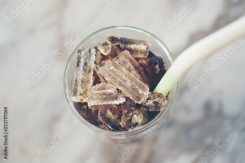 coffee ice cube with milk, ...