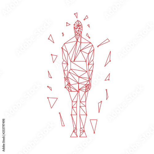 Man consisting of triangles vector graphics © Denis Lytiagin