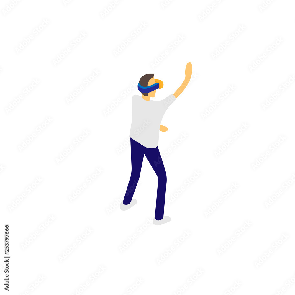 Man in virtual reality glasses vector graphics Man in virtual reality glasses vector graphics
