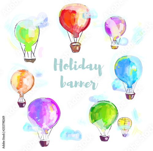 Air balloons holiday card