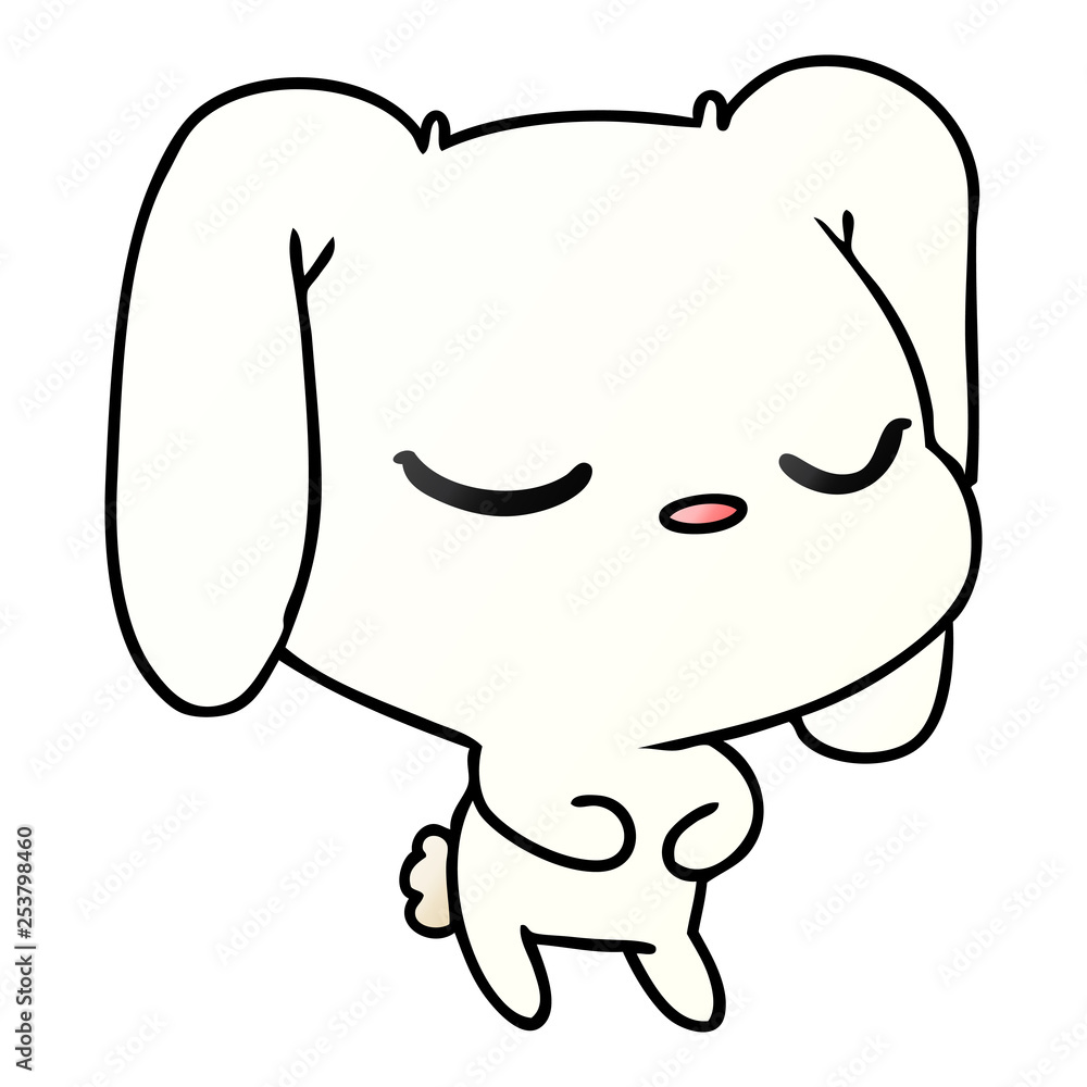 gradient cartoon of cute kawaii bunny gradient cartoon of cute kawaii bunny