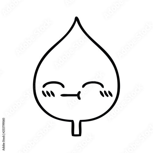 Obraz na plátne line drawing cartoon expressional leaf