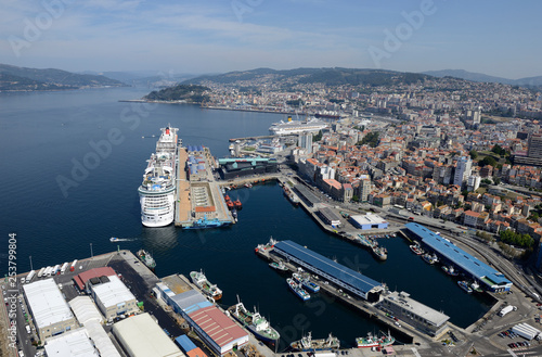 aerial panoramas of the city of vigo
