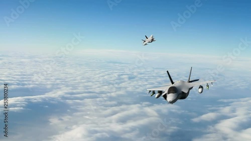 Two F-35 Fighter Jets Flying Close to the Camera