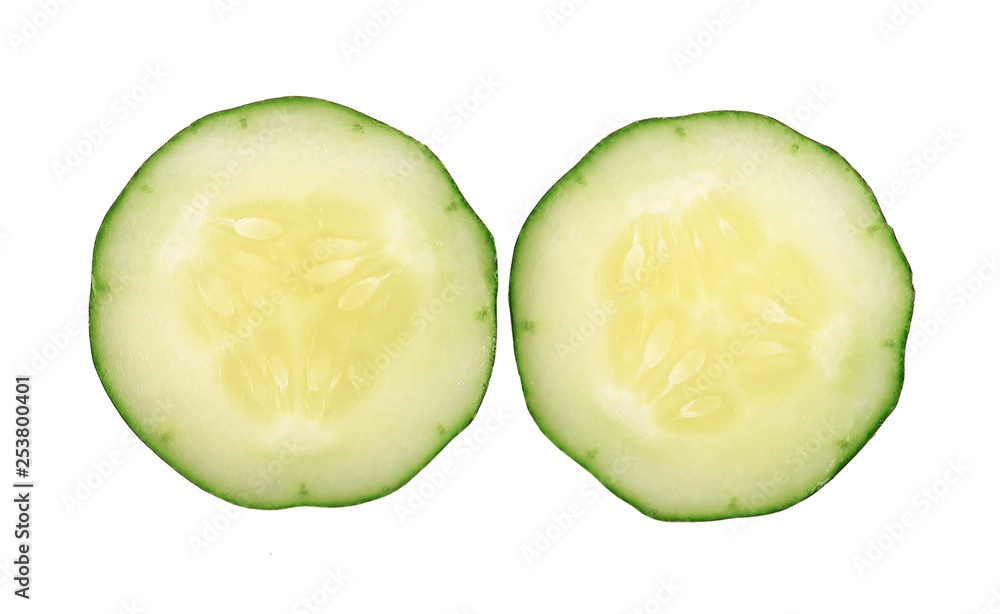 Cucumber slice on white background Cucumber slice on white background