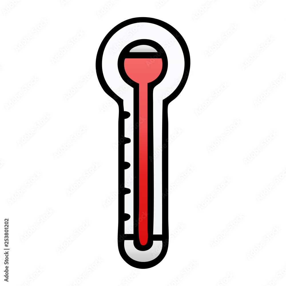 gradient shaded cartoon glass thermometer gradient shaded cartoon glass thermometer