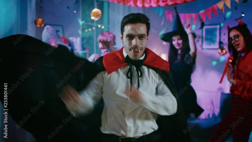 Halloween Costume Party: Count Dracula wearing His Cape Does Doing ...