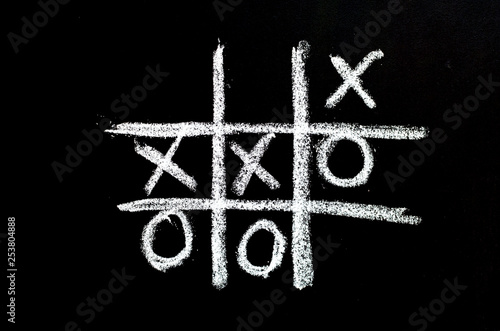 tick-tack-toe on chalkboard photo