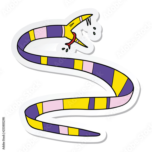sticker of a cartoon poisonous snake