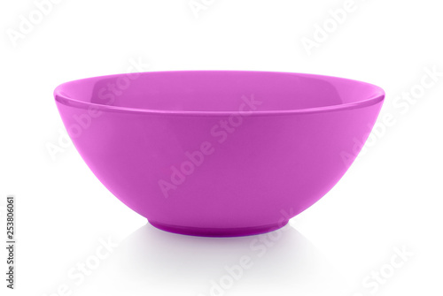 Pink empty bowl isolated on white background