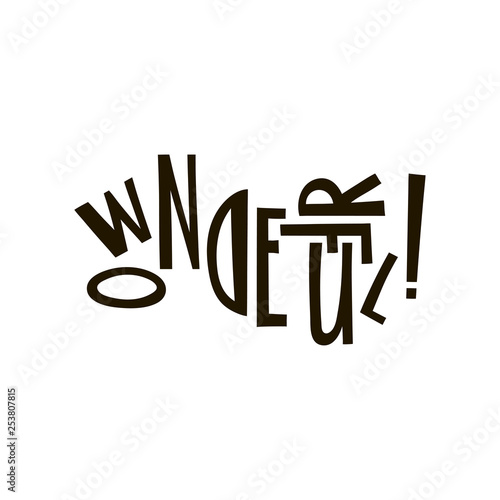 The word Wonderful composed of disorganized capital letters.