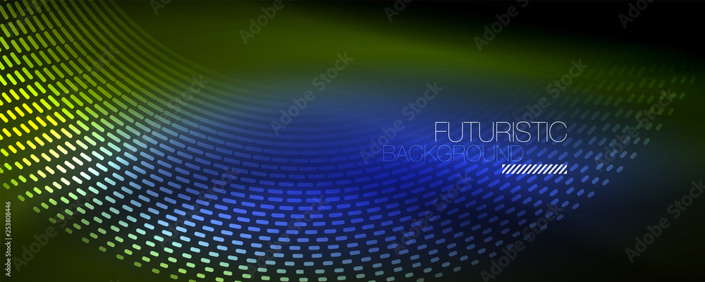 Digital flowing wave particles abstract background, vector smoke effect design Digital flowing wave particles abstract background, vector smoke effect design