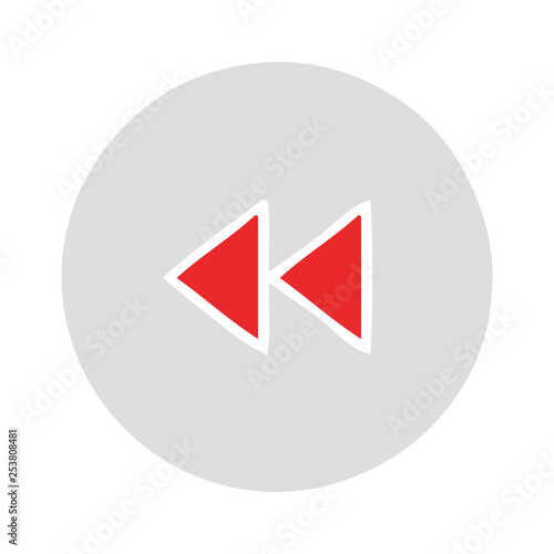 Free Download flat color retro cartoon rewind button - GFXLoad