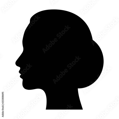 woman head silhouette on a white background