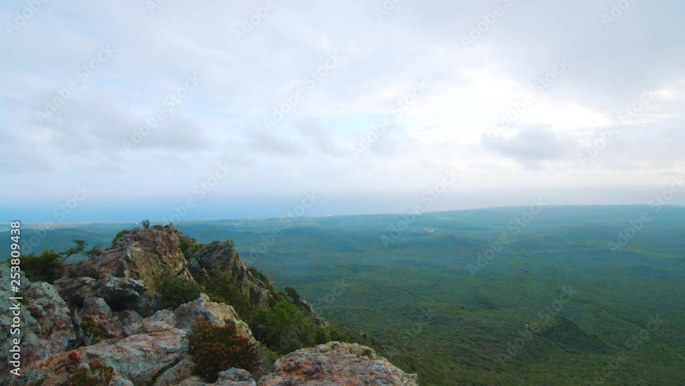 Spectacular panoramic view from Christoffelberg, a large mountain in Curacao, Caribbean Spectacular panoramic view from Christoffelberg, a large mountain in Curacao, Caribbean