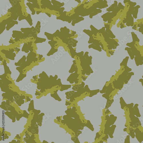 Field camouflage of various shades of green and gray colors