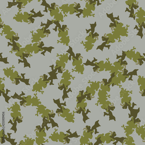Field camouflage of various shades of green and gray colors