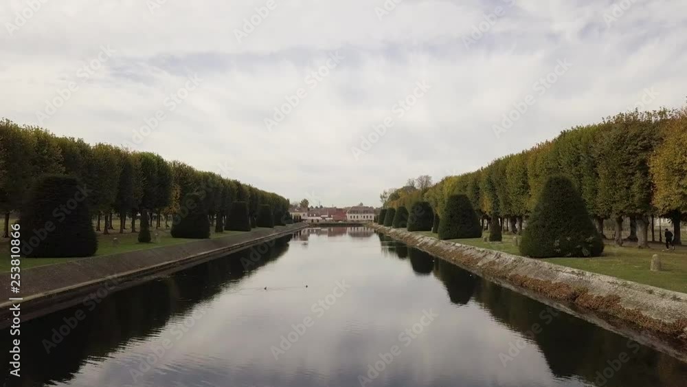 View over the lake across the castle ( slow motion). View over the lake across the castle ( slow motion).
