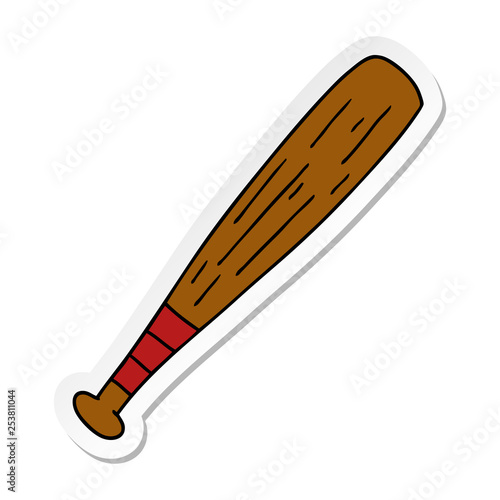 sticker cartoon doodle of a baseball bat