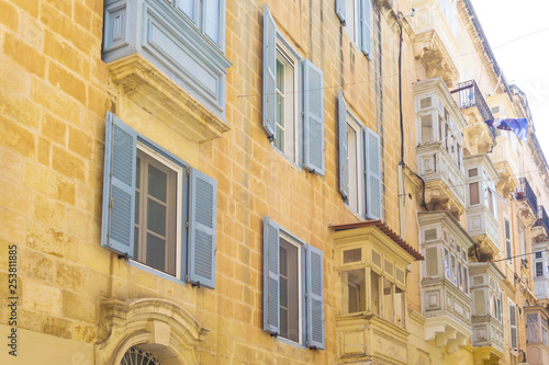 Antique city building in Valletta,Malta Europe