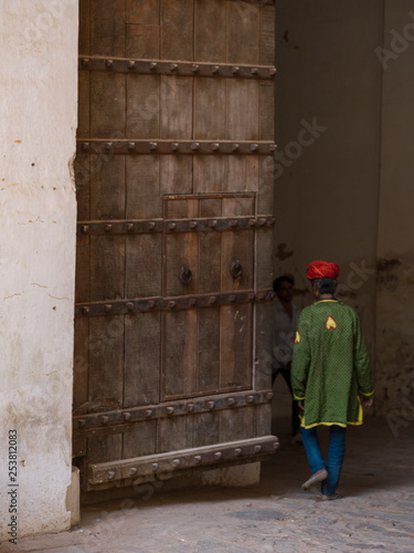 Man in tradition attire entering Amber Fort, Jaipur, Rajasthan, India © klevit