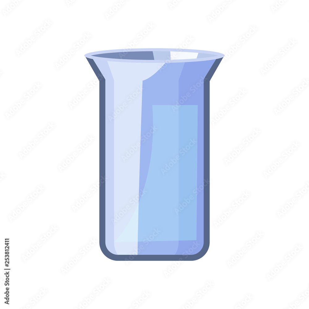 Rectangular glassy beaker. Blue beaker for chemical experiment. Can be used for topics like chemistry, biology, laboratory Rectangular glassy beaker. Blue beaker for chemical experiment. Can be used for topics like chemistry, biology, laboratory
