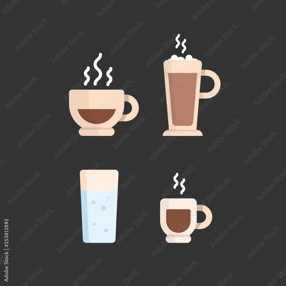 Coffee cups vector illustration isolated on background Coffee cups vector illustration isolated on background