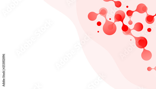 Plastic molecules liquid red waves banner