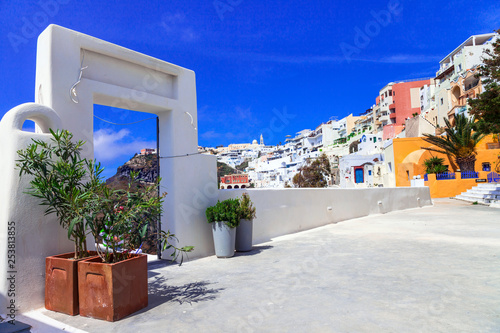 Streetes of  Santorini island. traditional architecture, Greece,Cyclades photo