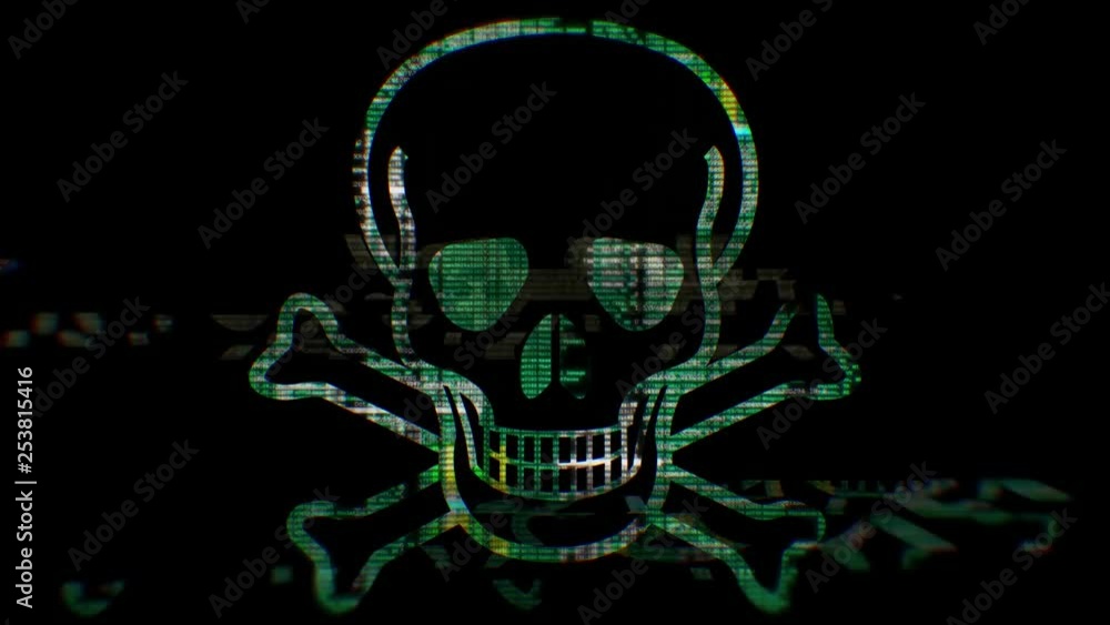 Skull from Computer Code on Black. Transparent - Loopable Skull from Computer Code on Black. Transparent - Loopable