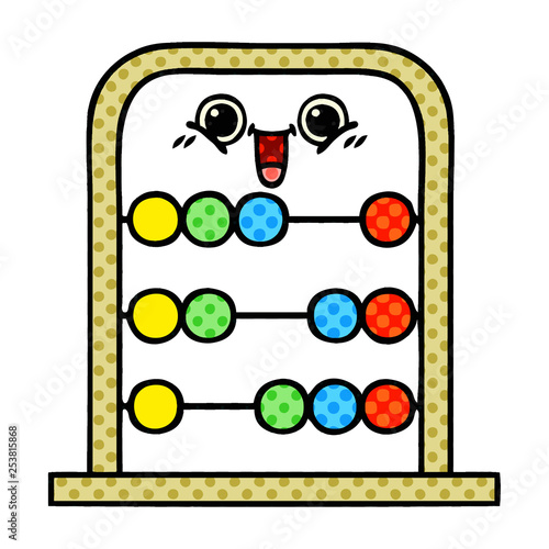 comic book style cartoon abacus