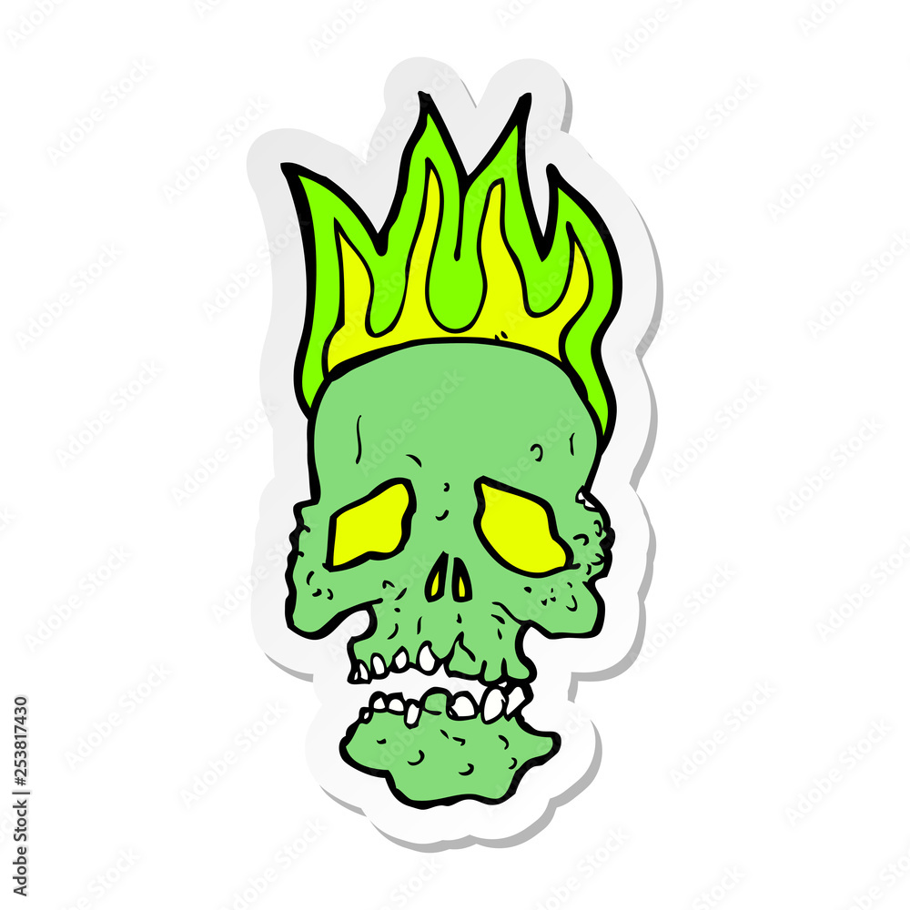 Fototapeta premium sticker of a cartoon skull