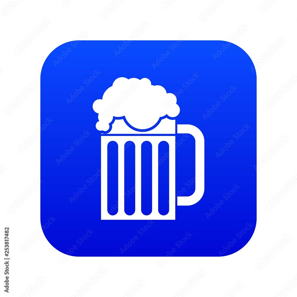 Beer mug icon digital blue for any design isolated on white vector illustration Beer mug icon digital blue for any design isolated on white vector illustration
