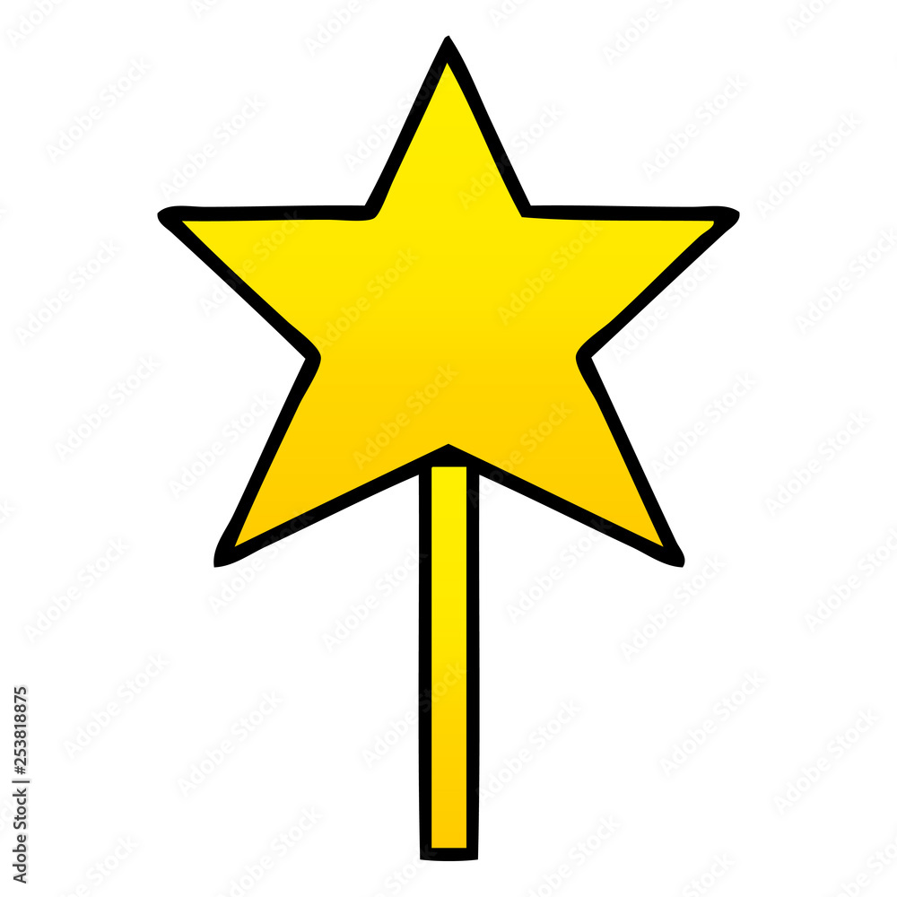 gradient shaded cartoon star wand gradient shaded cartoon star wand
